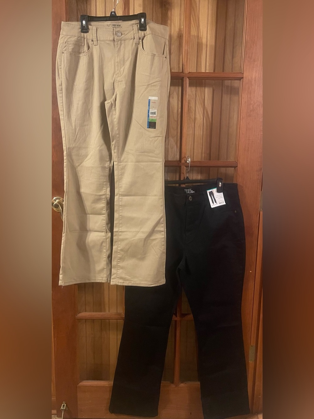 2 for $13 Women’s Boot Cut Jeans — Black and Beige